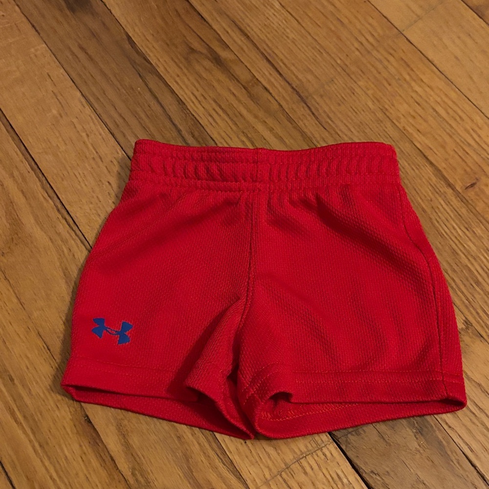 Under Armour Red baby  Athletic Shorts with Blue Logo